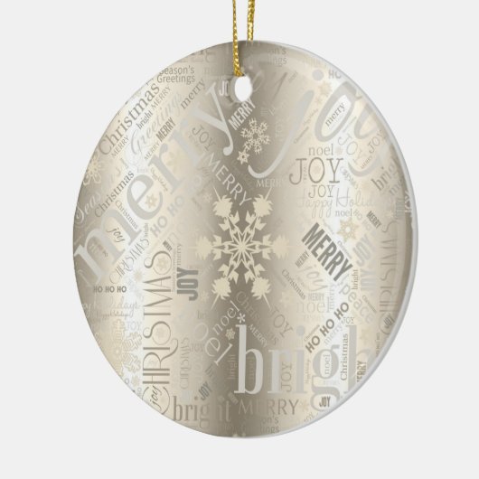 Kersttekst en Snowflake Pattern ID257 Keramisch Ornament (Links)