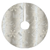 Kersttekst en Snowflake Pattern ID257 Kerstboom Rok (Voorkant)