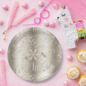 Kersttekst en Snowflake Pattern ID257 Papieren Bordje (Feest)