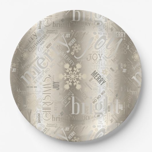 Kersttekst en Snowflake Pattern ID257 Papieren Bordje (Voorkant)
