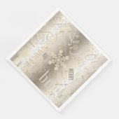 Kersttekst en Snowflake Pattern ID257 Servet (Hoek)