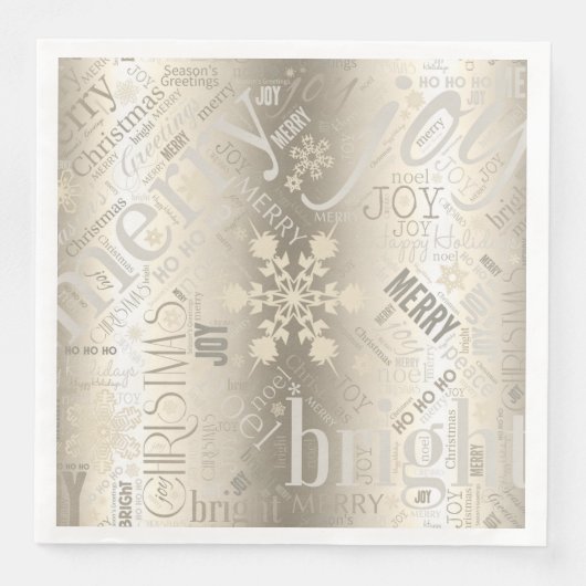 Kersttekst en Snowflake Pattern ID257 Servet (Voorkant)