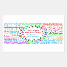 kersttekst rechthoekige sticker