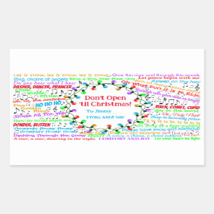 kersttekst rechthoekige sticker