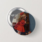 Kersttelefoon Ronde Button 5,7 Cm (Voorkant /achterkant)