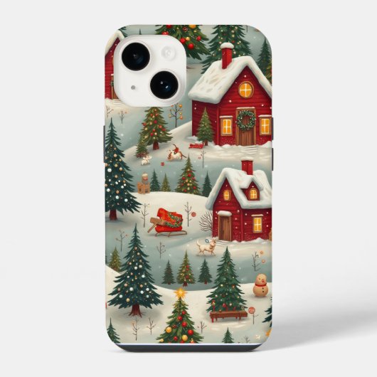 kersttelefooncel iPhone hoesje (Achterkant)
