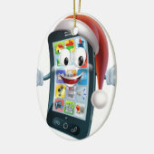 kersttelefoonmascotte keramisch ornament (Links)