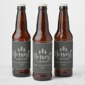 kersttende handgetrokken boom bier etiket (Flessen)