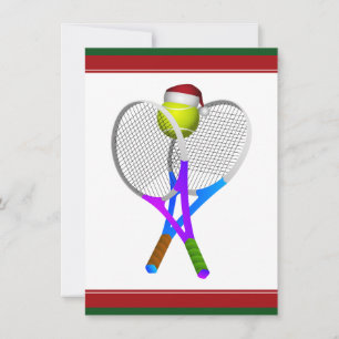 kersttennis-bal en racets kaart