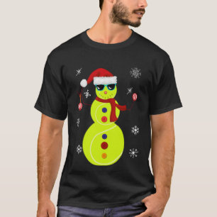 kersttennis Snowman Santa Hat Gift T-shirt