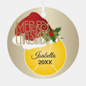 Kersttennisbal Metalen Ornament (Achterkant)