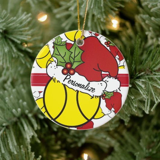 Kersttennisbal | Personaliseren Keramisch Ornament (Boom)