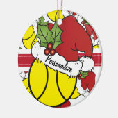 Kersttennisbal | Personaliseren Keramisch Ornament (Links)