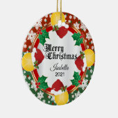 kersttennisontwerp | DIY-naam Keramisch Ornament (Rechts)