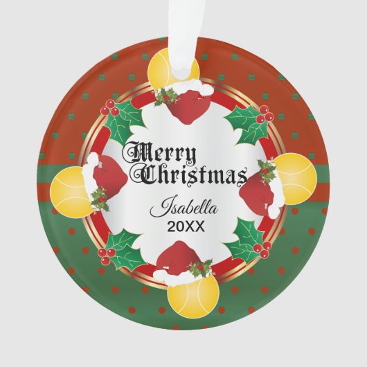 kersttennisontwerp | DIY-naam Ornament (voorkant)