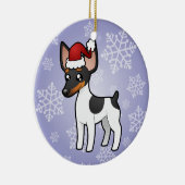kerstterier/Speelgoed fox terrier Keramisch Ornament (Rechts)