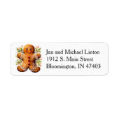kerstterugzendadres Gingerbrood Man Etiket (Voorkant)