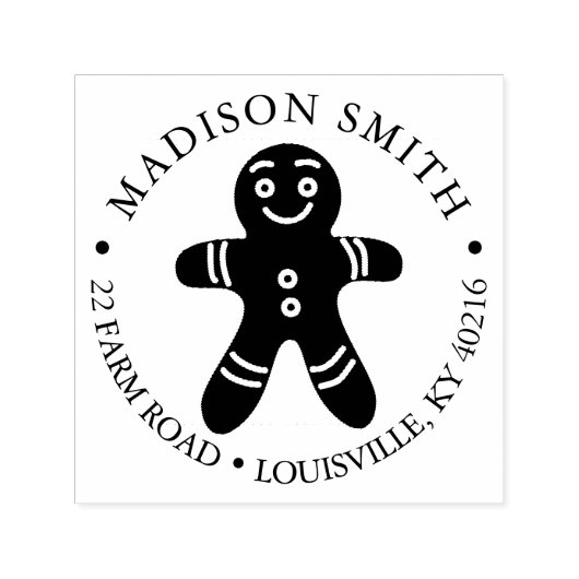 kerstterugzendadres Gingerbrood Man Zelfinktende Stempel (Design)