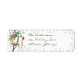  kerstterugzendadres Humingbird Swirl Etiket (Voorkant)
