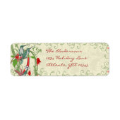 kerstterugzendadres Humingbird Swirl Etiket (Voorkant)