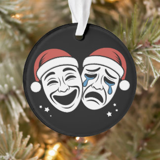 Kersttheatermaskers Komedie Tragedie Kerstmannenho Ornament