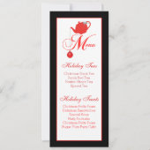 kerstthee Aangepast menu Rode kant Kaart (Voorkant)