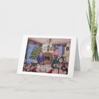 Kerstthee in de Parlor Feestdagen Kaart