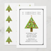 Kerstthee uitnodigingen (Voorkant / Achterkant)