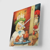 “Kerstthee” van Jenny Nystrom Vierkante Klok (Hoek)