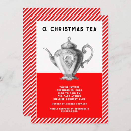 kersttheefeest kaart (Voorkant / Achterkant)