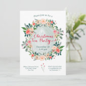 Kersttheefeest WinterFloral Kaart (Staand voorkant)