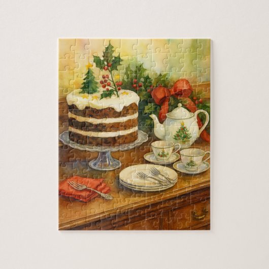 Kersttheetijd Legpuzzel (Verticaal)