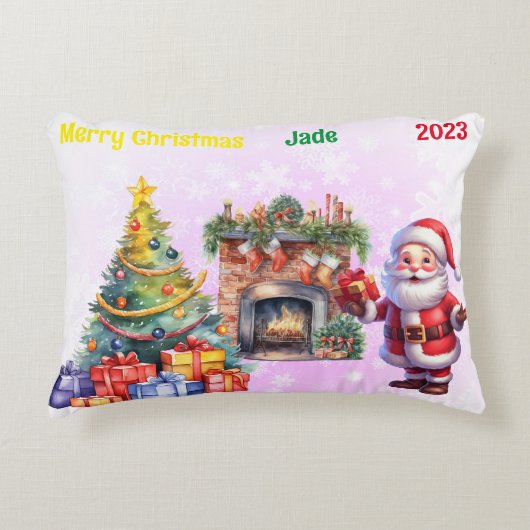 kerstthema accent kussen (Voorkant)
