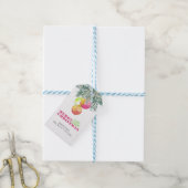 Kerstthema Baby shower Roze & Groen Cadeaulabel (Met Touw)