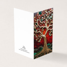 Kerstthema Boom Vitrail Mozaïek gebroken glas Kaart