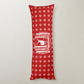 Kerstthema catlover dubbelzijdige aangepaste naam lichaamskussen (Achterkant (Verticaal))