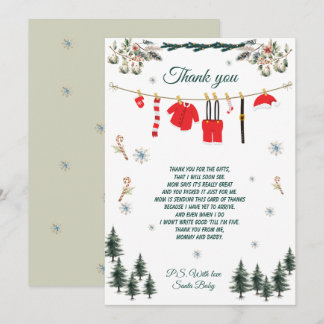Kerstthema Dankkaart voor Sinterklaas Baby Shower Kaart