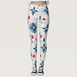 Kerstthema Doddle Naadloos Patroon Leggings