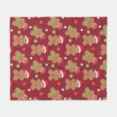 kerstthema Gingerbrood Fleece Deken (Voorkant (Horizontaal))