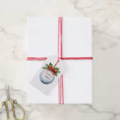 Kerstthema golfbal cadeaulabel (Met Touw)