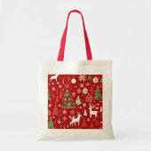 Kerstthema Kerstbomen sneeuwvlok Tote Bag (Voorkant)