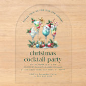 Kerstthema Kerstcocktail party Acryl Uitnodigingen (Voorkant)