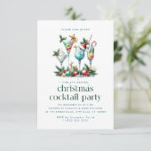 Kerstthema Kerstcocktail party Bedankkaart (Staand voorkant)