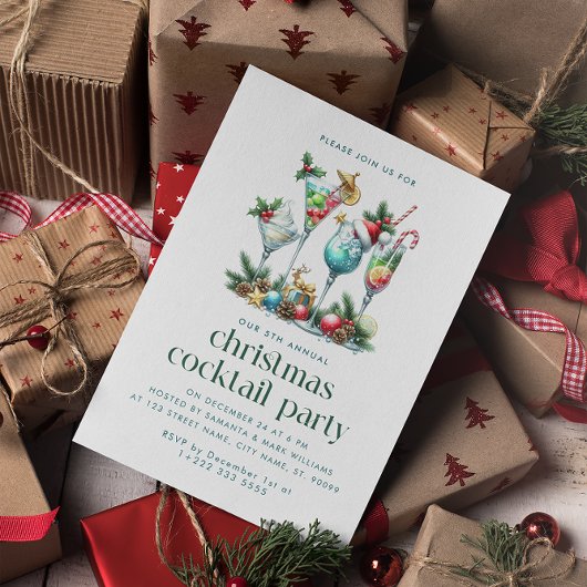 Kerstthema Kerstcocktail party Bedankkaart