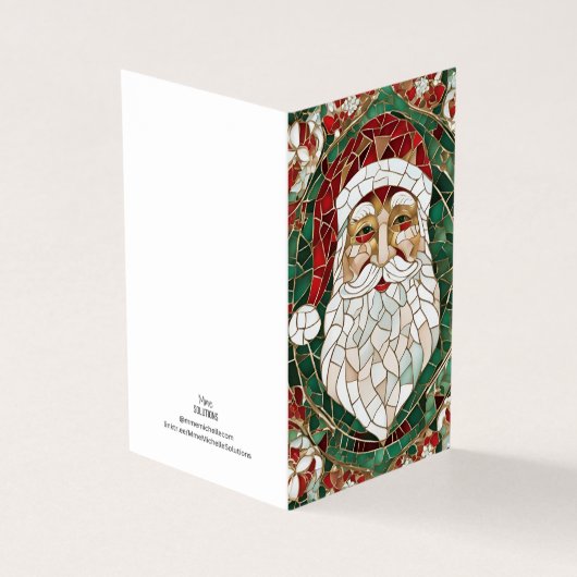 Kerstthema Kerstman mozaïek gebroken glas Kaart (Buitenkant)