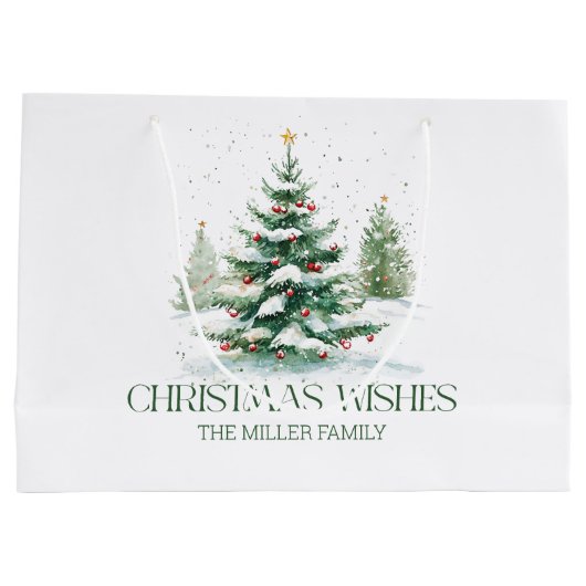 Kerstthema Kerstwensen Retro Typografie Groot Cadeauzakje (Achterkant)