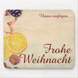 Kerstthema met fruit in pastel vintage uitstraling muismat