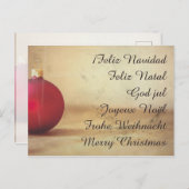 Kerstthema met kerstbal feestdagenkaart (Voorkant / Achterkant)