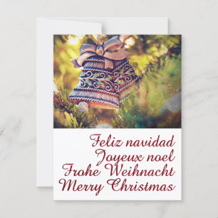 Kerstthema met twee bellen kaart