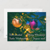 Kerstthema met twee kerstbal... briefkaart (Voorkant / Achterkant)